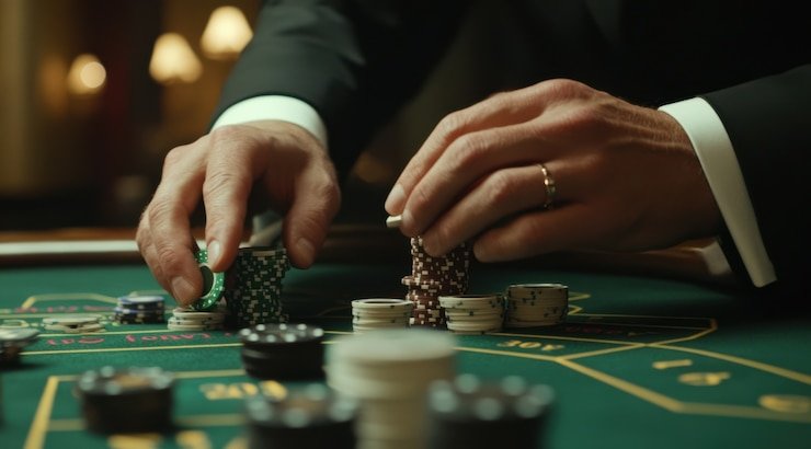 Live dealer baccarat and roulette multi-camera studio view